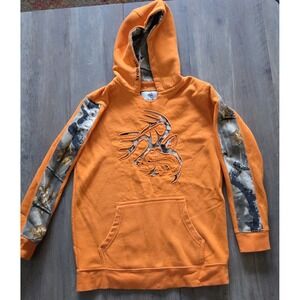 Legendary Whitetails Orange Hoodie With Camo Deer Cutout Youth M (10/12)